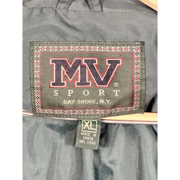 Vtg 90s MV Sport American Road Line Windbreaker Jacket Men Large Green Hooded - Picture 13 of 13